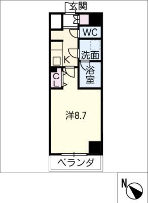 コントレイルりんくう常滑(1K/1階)の間取り写真