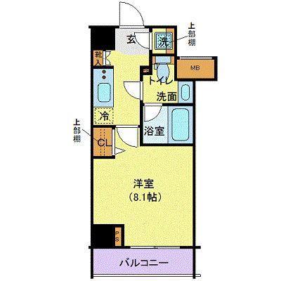 XEBEC赤羽(1K/8階)の間取り写真