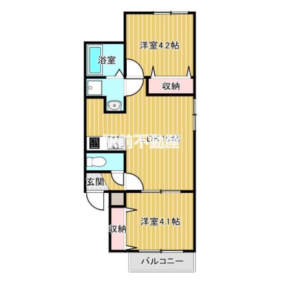 STARRY春日(2LDK/1階)の間取り写真