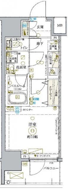 KDXレジデンス池袋ウエスト(1K/10階)の間取り写真