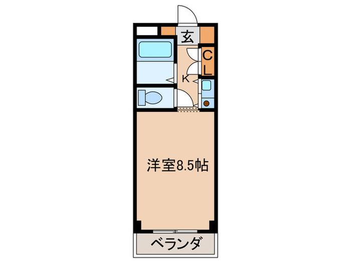 ＪＲ東海道本線 立花駅 徒歩20分 4階建 築30年(1K/3階)の間取り写真