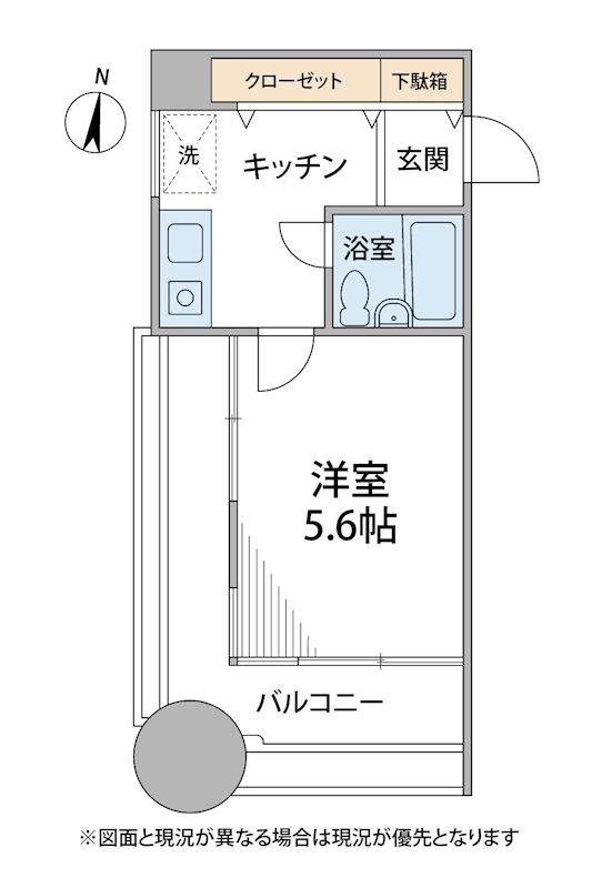 フォンティーヌ湘南(1K/3階)の間取り写真