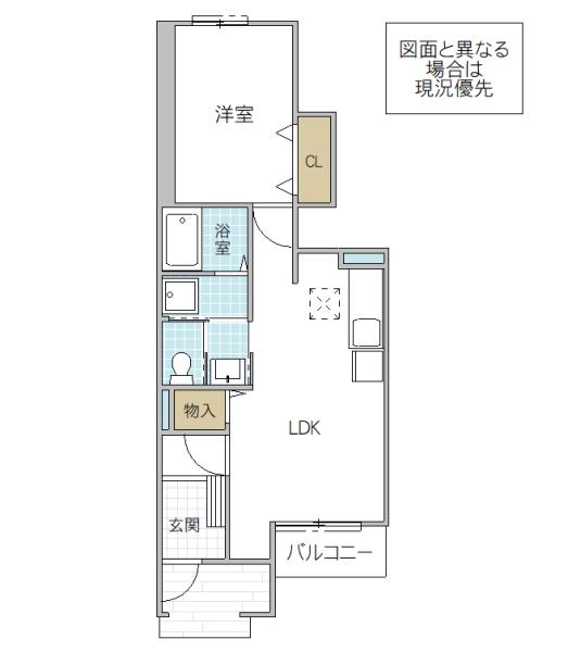 ノイ・シュロス(1LDK/1階)の間取り写真