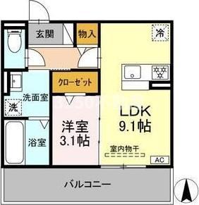 AVANT(1LDK/3階)の間取り写真