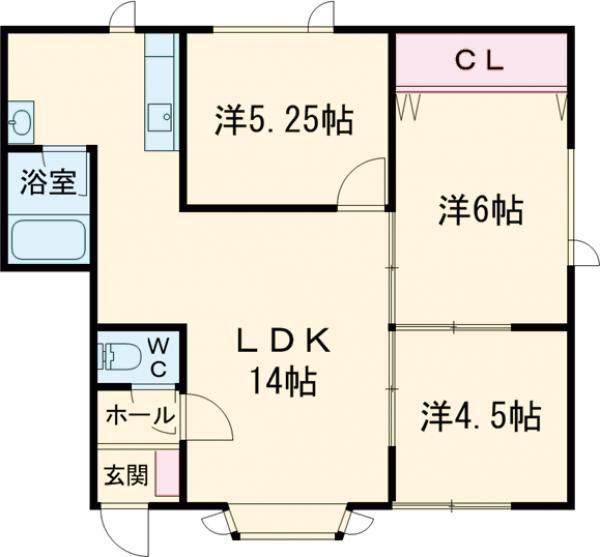 サンハイム吉川(3LDK/2階)の間取り写真
