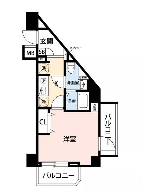 マイナビSTAYリベルテ多摩川(1K/3階)の間取り写真