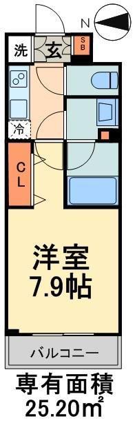 ブレシア新御徒町(1K/2階)の間取り写真