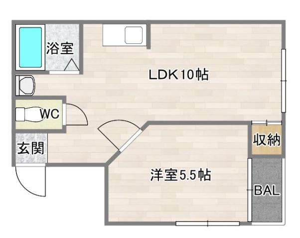 ハウス大幸(1LDK/1階)の間取り写真