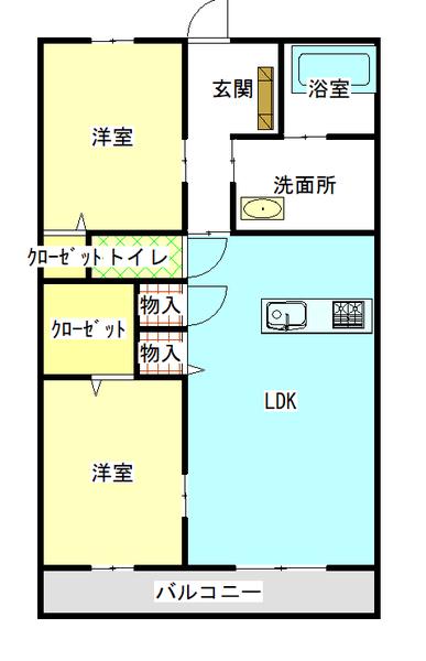 アイビーステイツ(2LDK/3階)の間取り写真