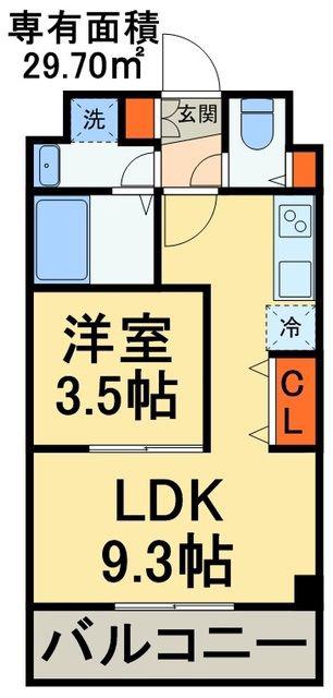 MAXIMUSIII(1LDK/3階)の間取り写真