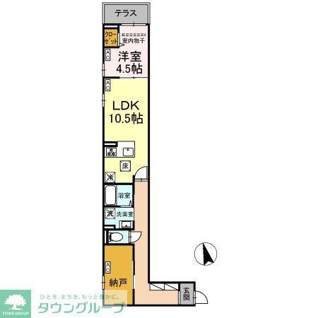 DPAINA中央(1LDK/1階)の間取り写真