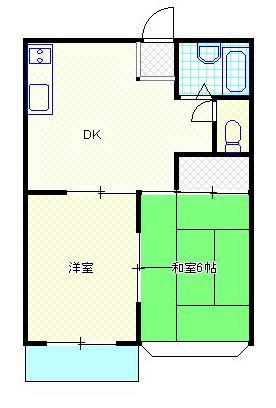 シュトラウスグラス(2DK/2階)の間取り写真