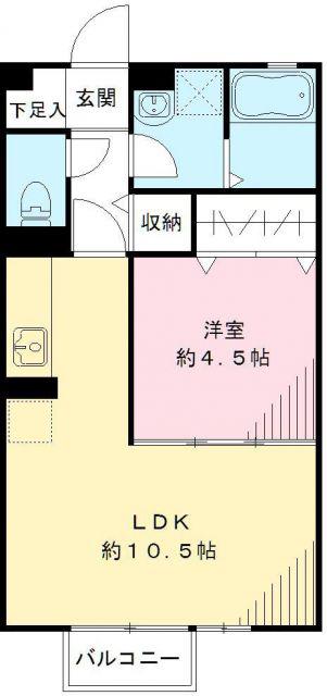 アバンギャルド(1LDK/2階)の間取り写真