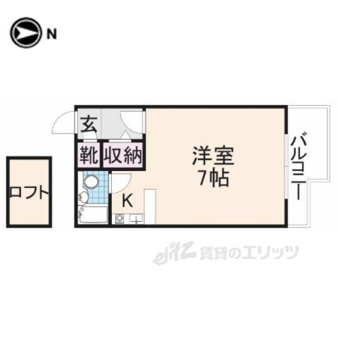 リバーヒル帝塚山(ワンルーム/2階)の間取り写真