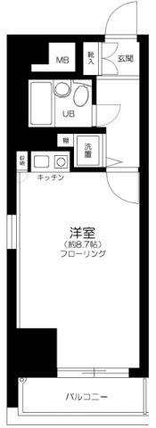 シティコープ浅草橋III(ワンルーム/8階)の間取り写真