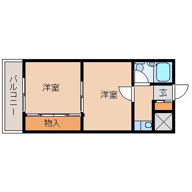 プレアール大物駅前(2K/2階)の間取り写真