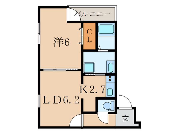 フジパレス南武庫之荘I番館(1LDK/2階)の間取り写真