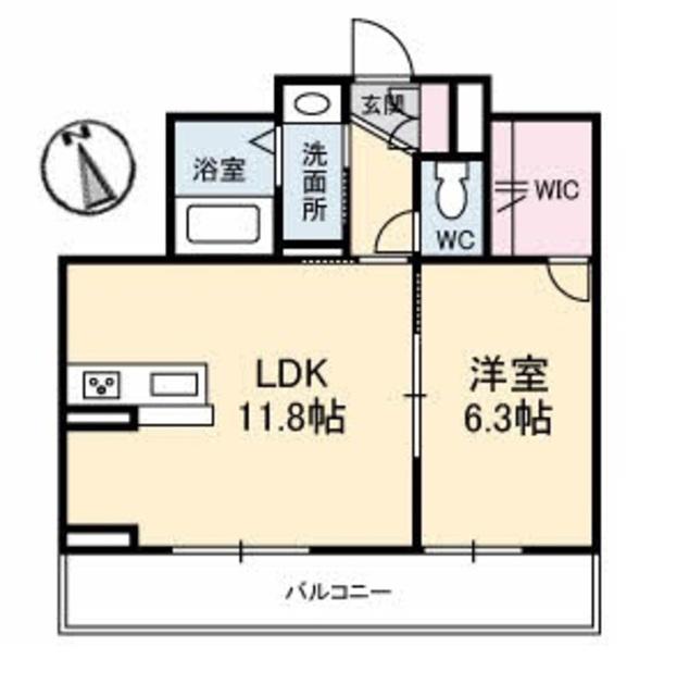 フェリーチェ ガーデン A棟(1LDK/3階)の間取り写真
