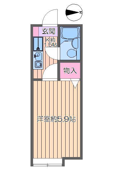 グリーンガーデンIYO(1K/2階)の間取り写真