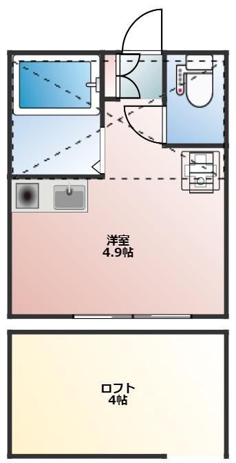 アーヴェル浅間台(ワンルーム/2階)の間取り写真