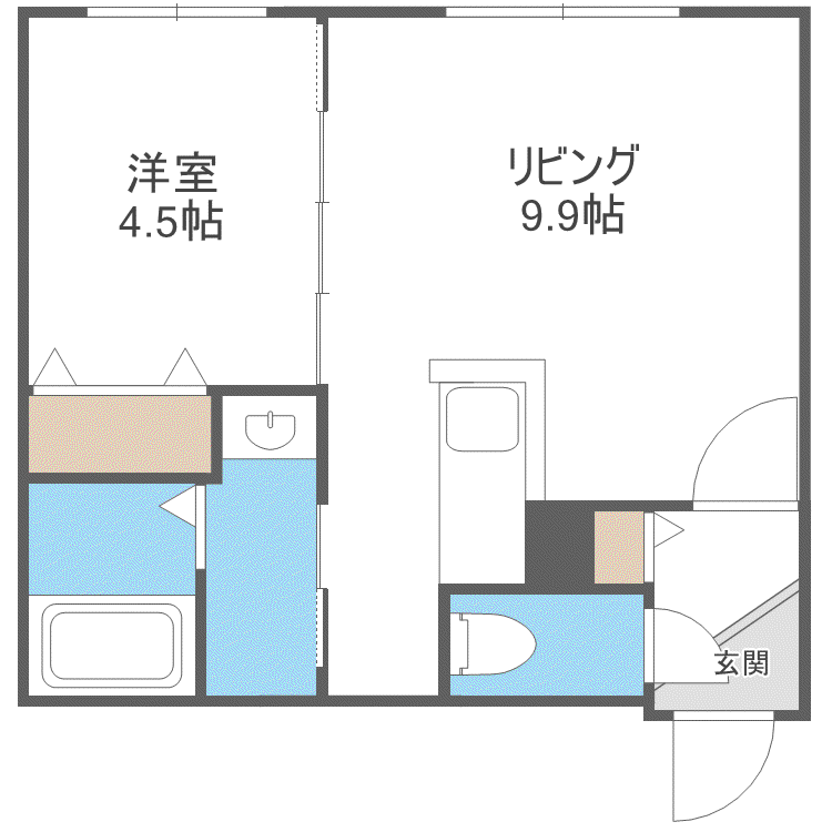 プレスタ東札幌5-2MS(1LDK/4階)の間取り写真