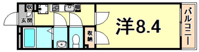 クレイノ大物(1K/1階)の間取り写真