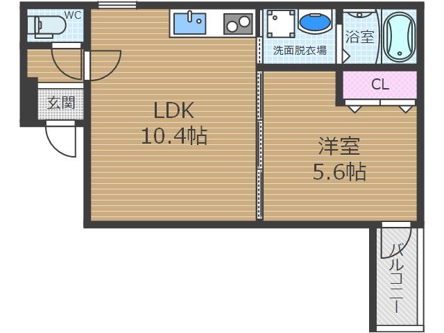 フジパレス東正雀(1LDK/3階)の間取り写真