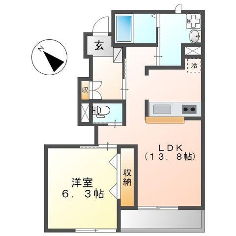 アークガーデンA(1LDK/1階)の間取り写真