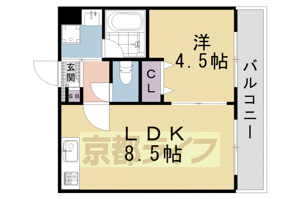 CUORE TAKEDA(1LDK/3階)の間取り写真