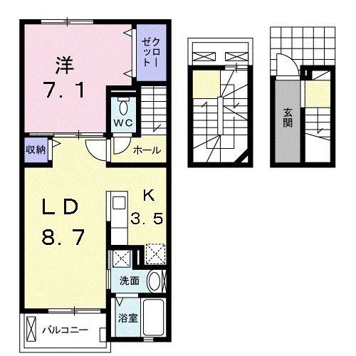 アバンティ永大(1LDK/3階)の間取り写真