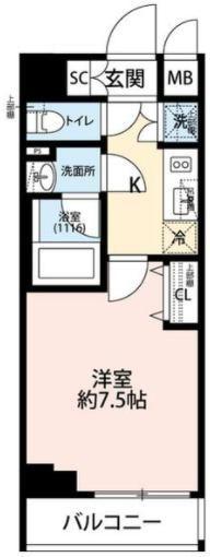 プレール・ドゥーク本所吾妻橋III(1K/5階)の間取り写真
