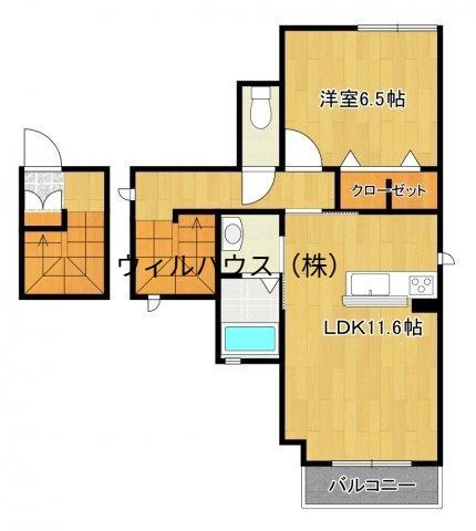 シャーメゾン プティ(1LDK/2階)の間取り写真