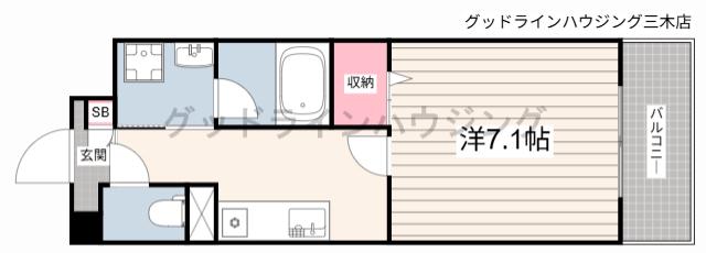 コージーコート(1K/3階)の間取り写真