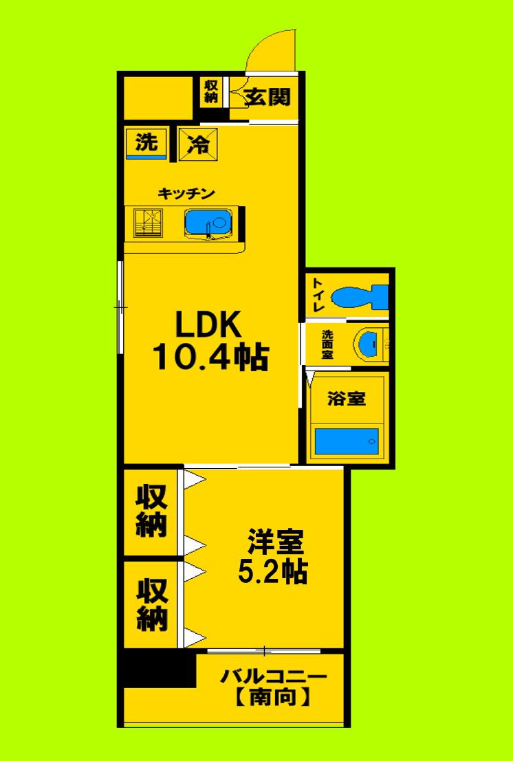 エスト18(1LDK/9階)の間取り写真