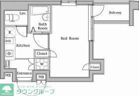 フォルティスII(1K/4階)の間取り写真