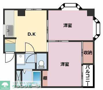 ソオワ下末吉ハイツ第2(2DK/1階)の間取り写真