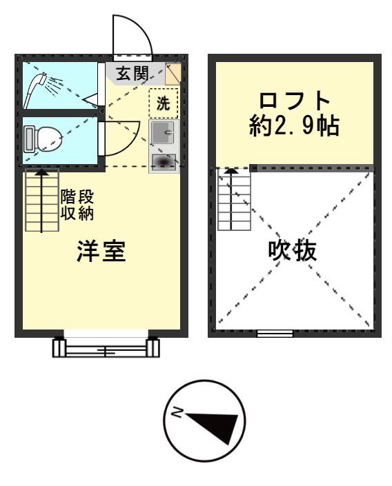 ハーモニーテラス北小岩XIII(ワンルーム/1階)の間取り写真