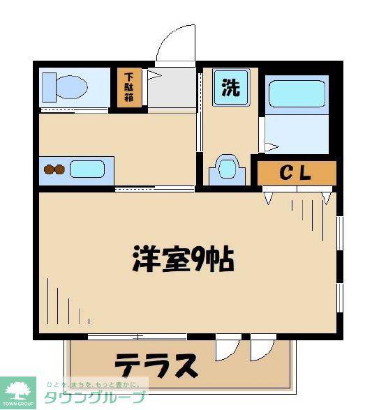 マロンハウス(1K/2階)の間取り写真