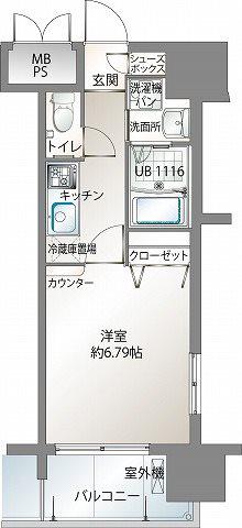 エンクレスト御供所(1K/3階)の間取り写真