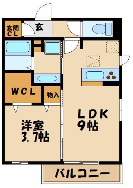 サンフェリーチェ海老名(1LDK/3階)の間取り写真
