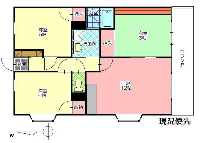 アメニティ21 A棟(3LDK/2階)の間取り写真