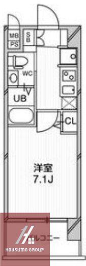 エクゼ天神橋(1K/4階)の間取り写真