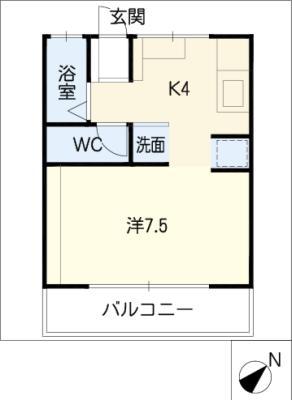 メゾン古賀(1K/1階)の間取り写真