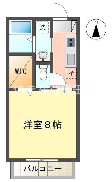 ルラール(1K/2階)の間取り写真