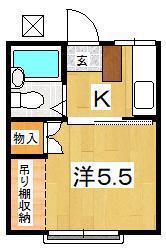 MUハイムA(1K/2階)の間取り写真