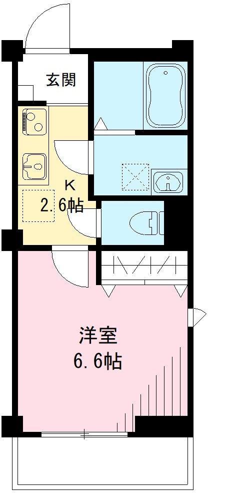 グリント(1K/1階)の間取り写真