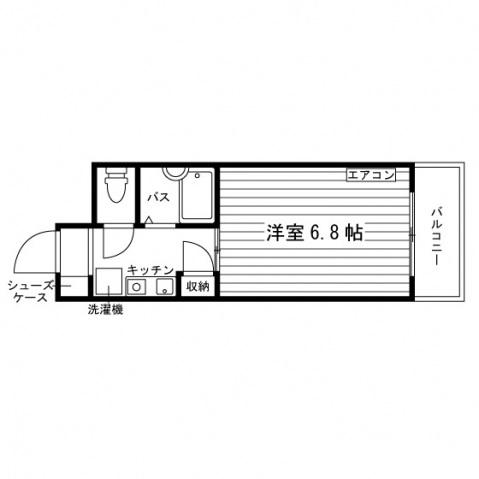 サンパレス南森町(1K/3階)の間取り写真