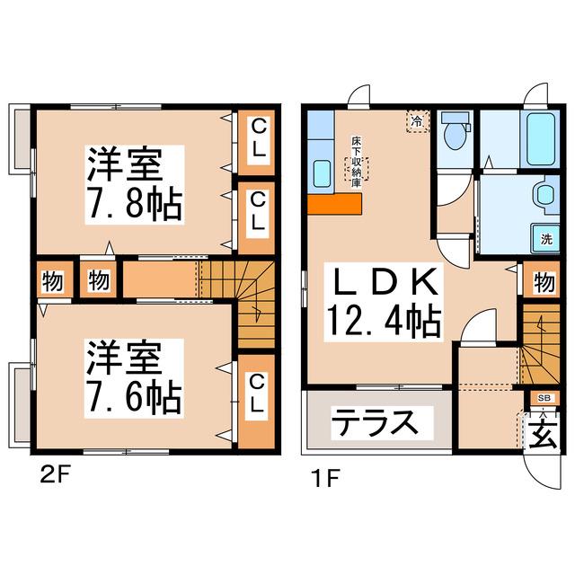 アミーゴ池尻 A・B・C・D・E(2LDK/1階)の間取り写真