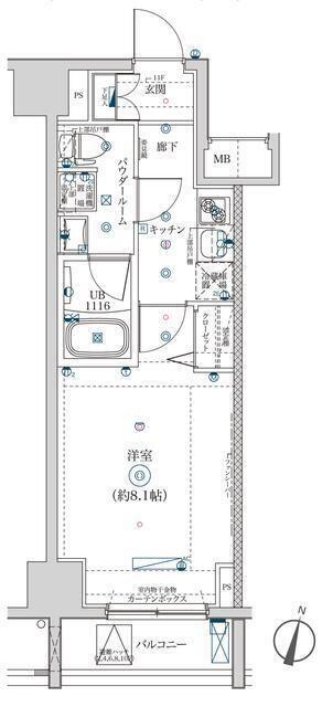 SQUARE CITY TOKYO HOYA(1K/11階)の間取り写真