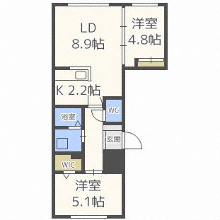 MAISON DE A(2LDK/2階)の間取り写真